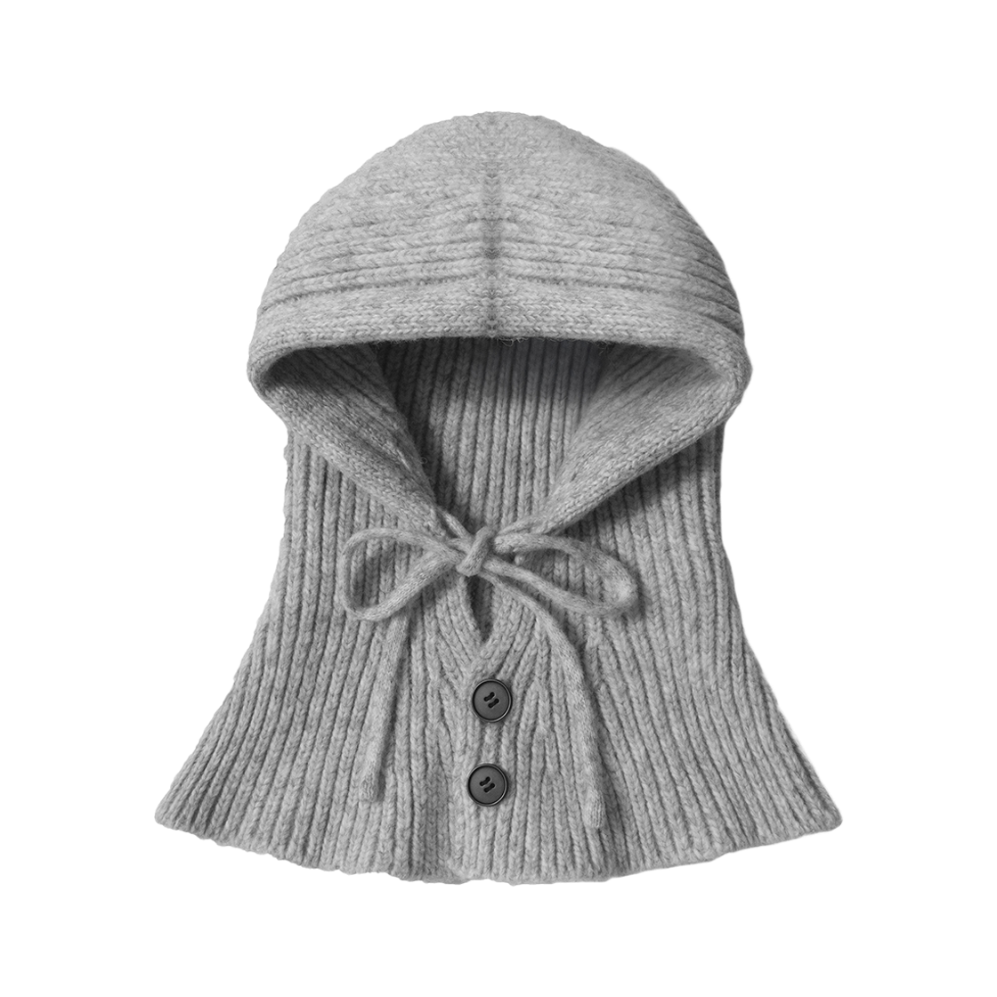 누아트스튜디오 버튼 니트 바라클라바 라이트그레이(NUARTSTUDIO Button Knit Balaclava Light Gray)