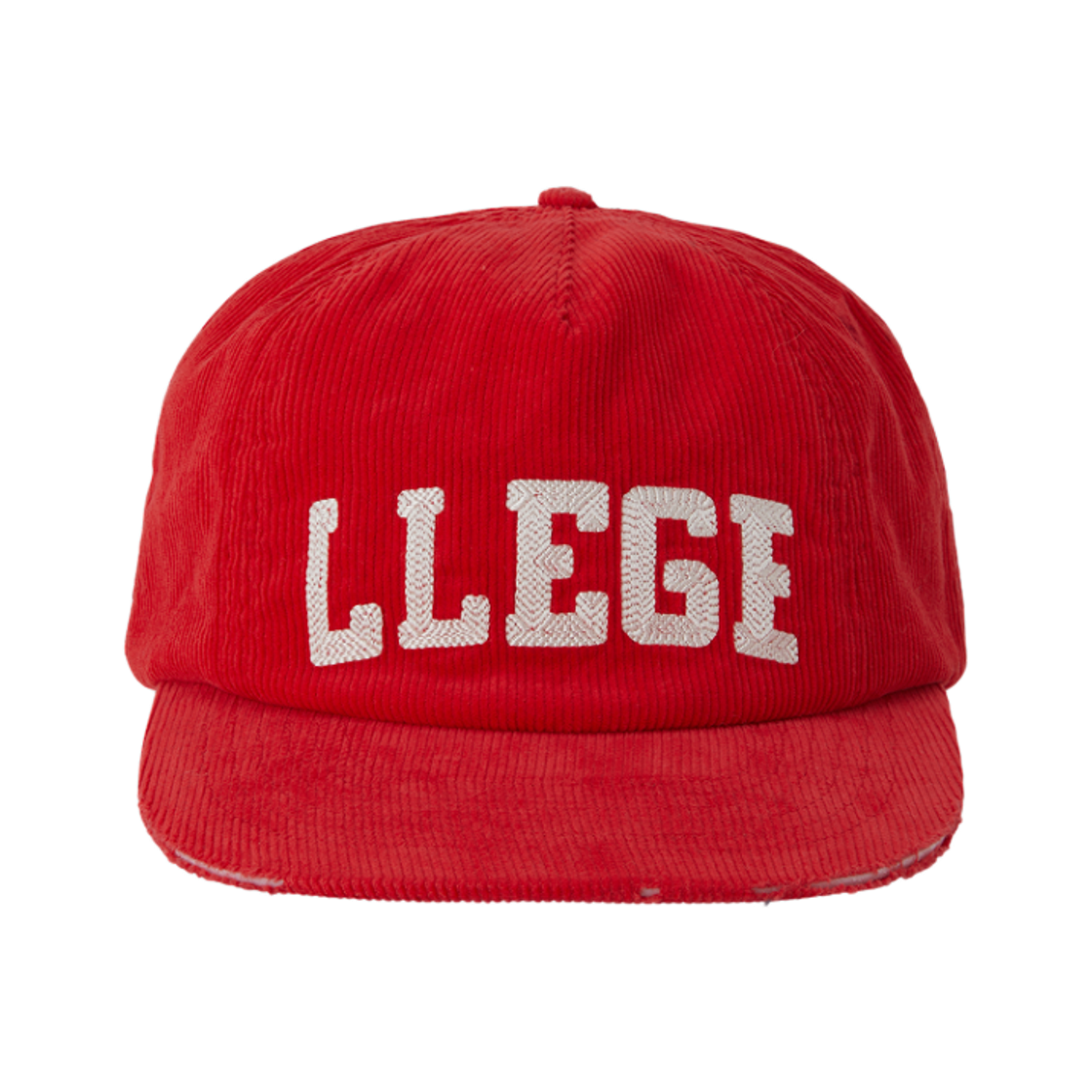 LL26WACP001RD LLEGE Logo Embroidery Corduroy Cap Red