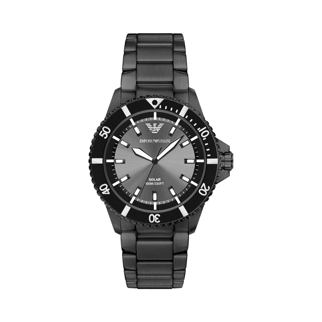 AR11831 Emporio Armani World Explorer Solar Three-Hand Quartz 42mm Stainless Steel Gray Black