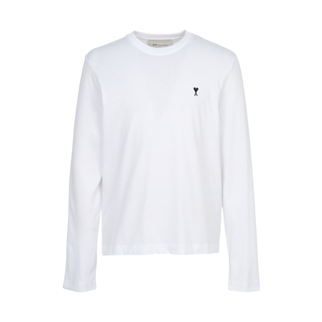 [15% 쿠폰] 아미 스몰 하트 로고 롱슬리브 티셔츠 화이트 블랙([15% 쿠폰] AMI de Coeur Long Sleeve T-Shirt White Black) - 2
