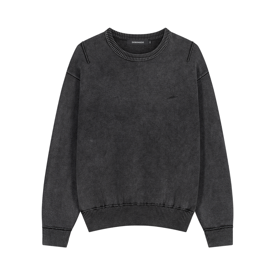 지오송지오 솔트다잉 엑스퀴 아트워크 크루넥 니트 블랙 ZI5KT521BK(ZIOSONGZIO Salt Dyeing Exquis Artwork Crewneck Knit Black) - 2