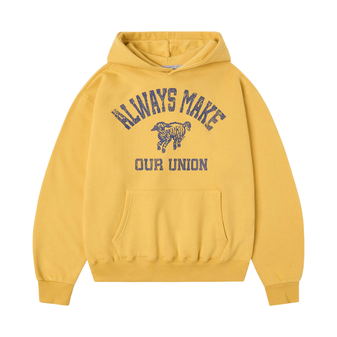 AM26FWHD11YL AMOU [Fleece] Vintage Ram Hoodie Yellow