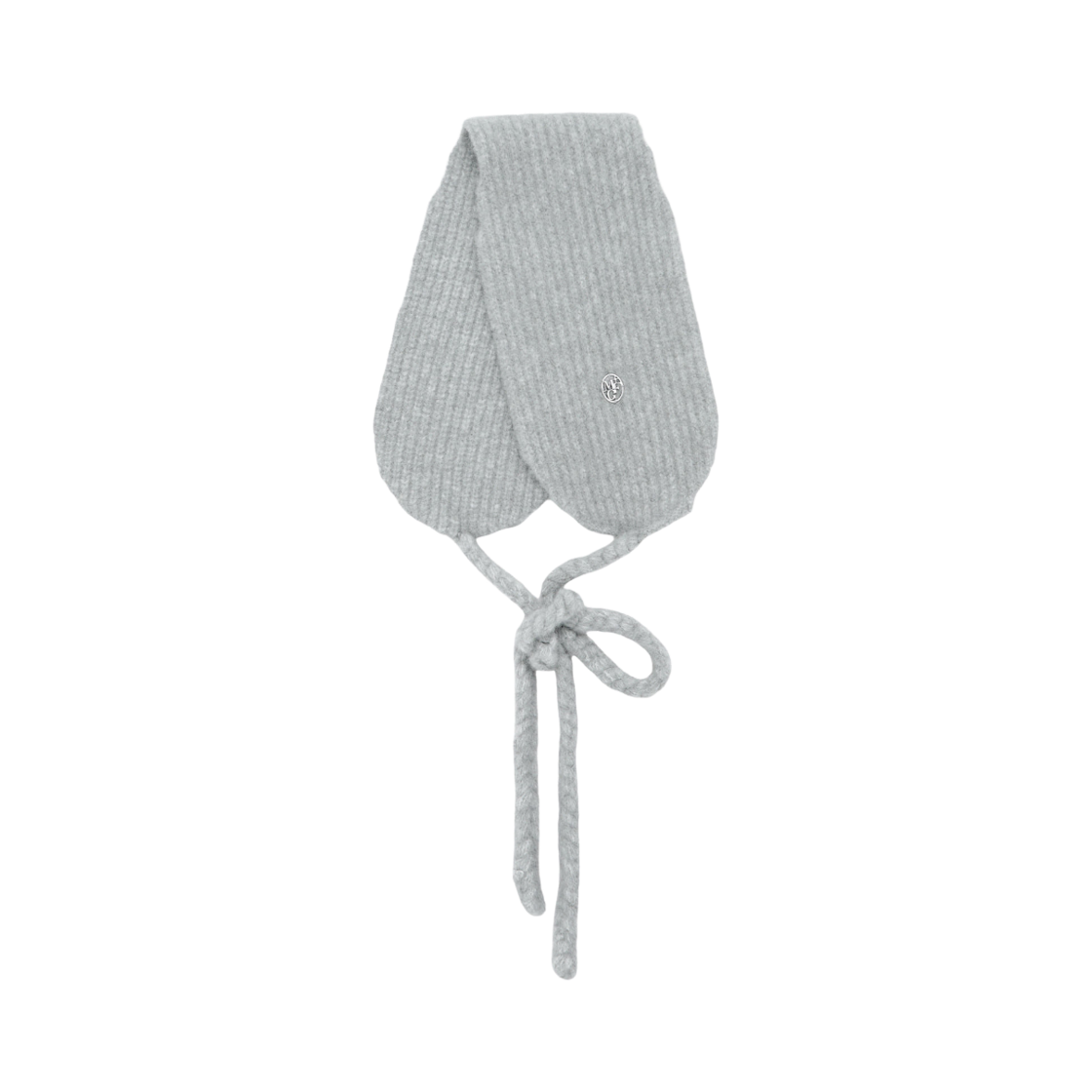 (W) 마리떼 프랑소와 저버 서클 로고 니트 이어 플랩 그레이((W) Marithe Francois Girbaud Circle Logo Knit Ear Flap Gray)