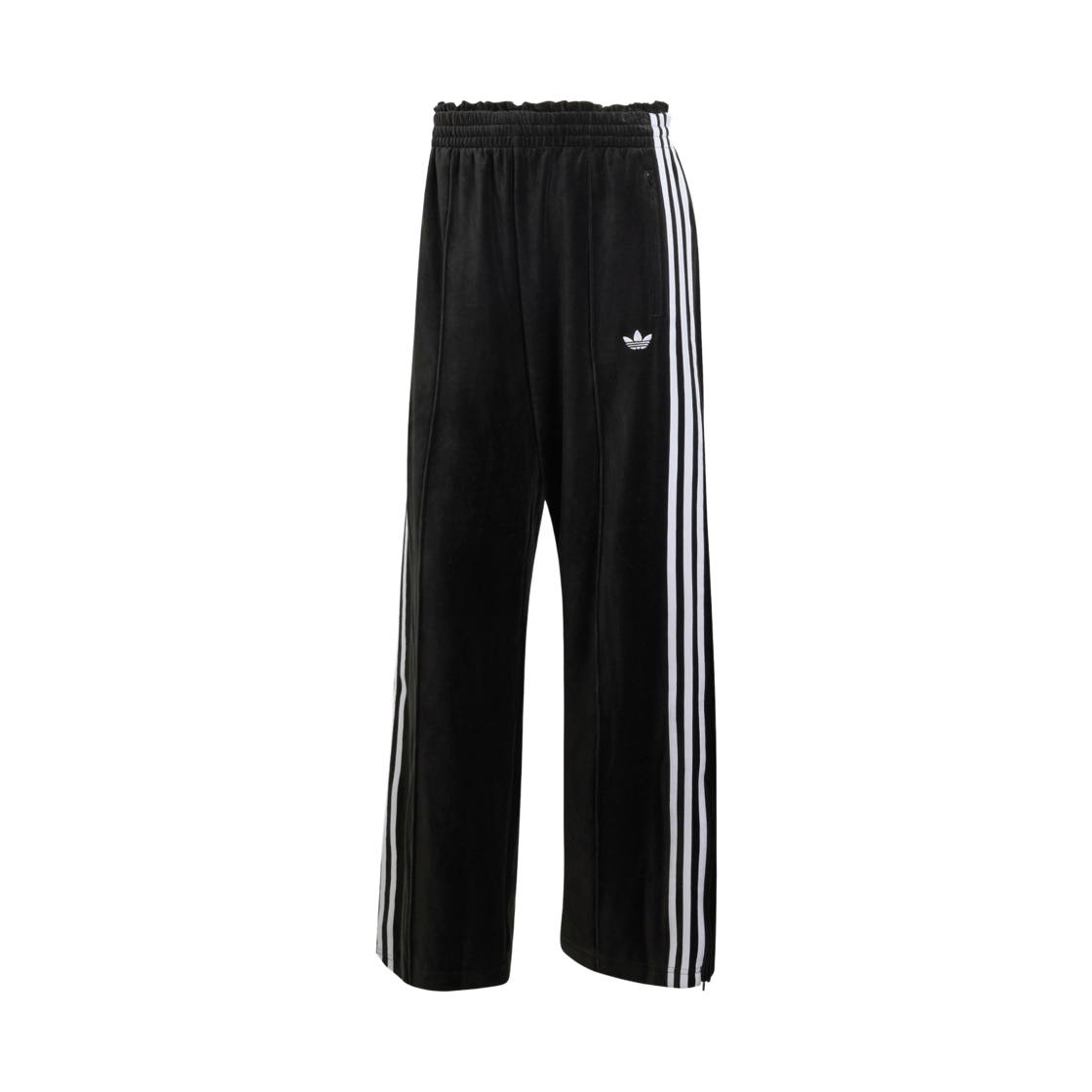 LG4295 (W) Adidas Pleated Velvet Track Pants Black - KR Sizing