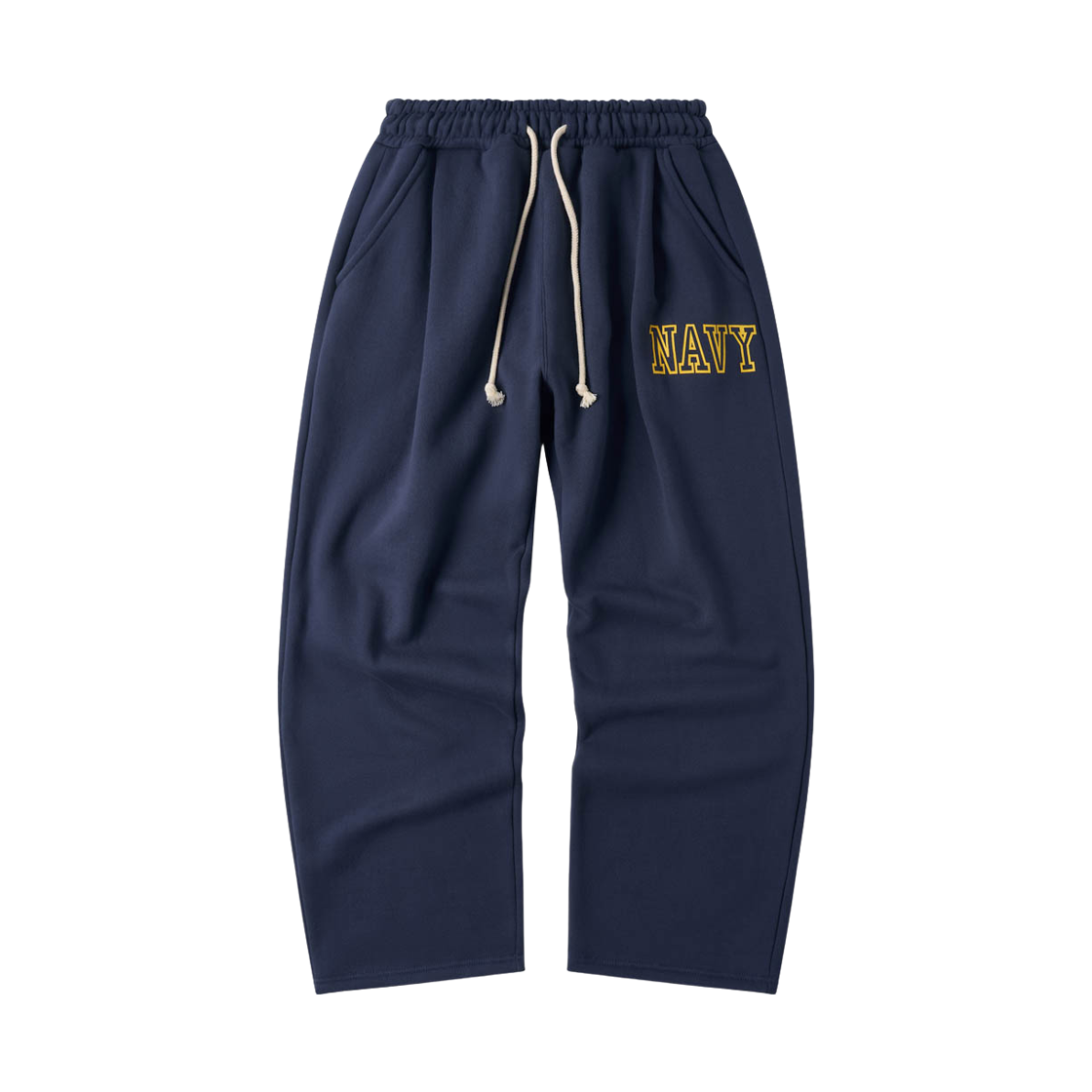 아모우 [기모]  US 네이비 원 턱 스웨트팬츠 블루(AMOU [Fleece]  US Navy One Tuck Sweat pants Blue)