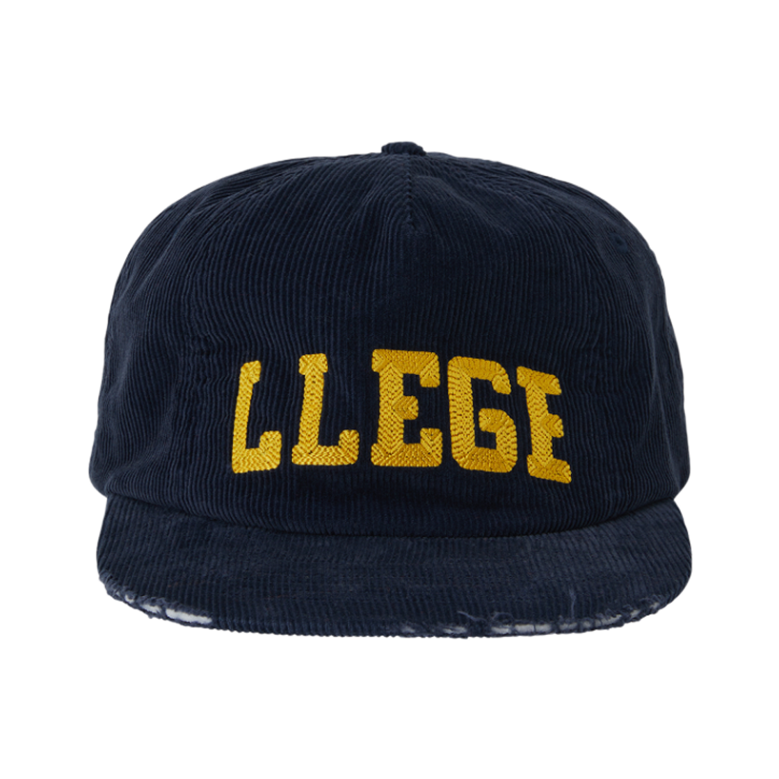 LL26WACP001NV LLEGE Logo Embroidery Corduroy Cap Navy