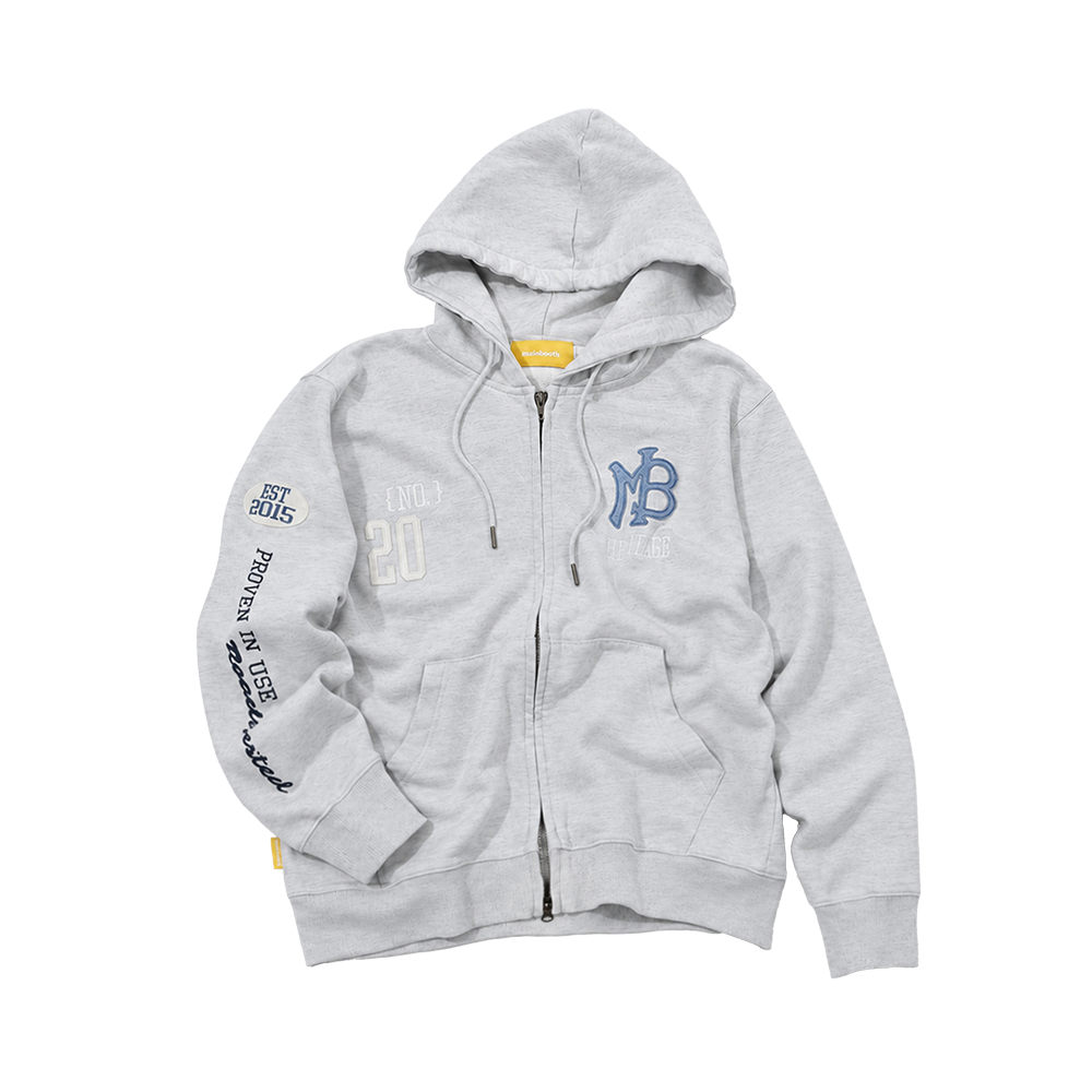 메인부스 헤리티지 워시드 후드 집업 라이트 그레이(MAINBOOTH Heritage Washed Hood Zip-up LIGHT GRAY)