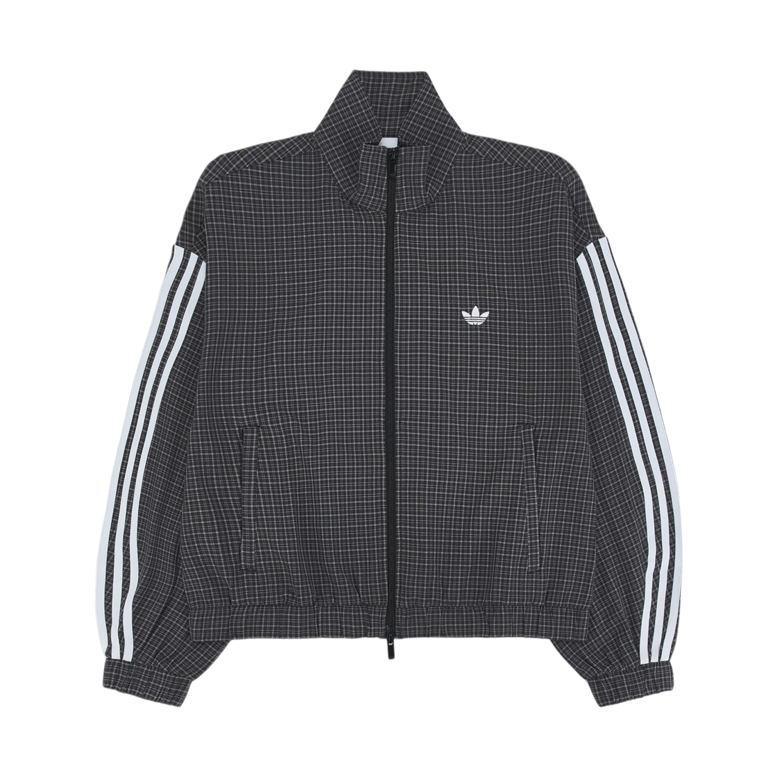 LD5339 (W) Adidas Check Track Top Black Grey Three - KR Sizing