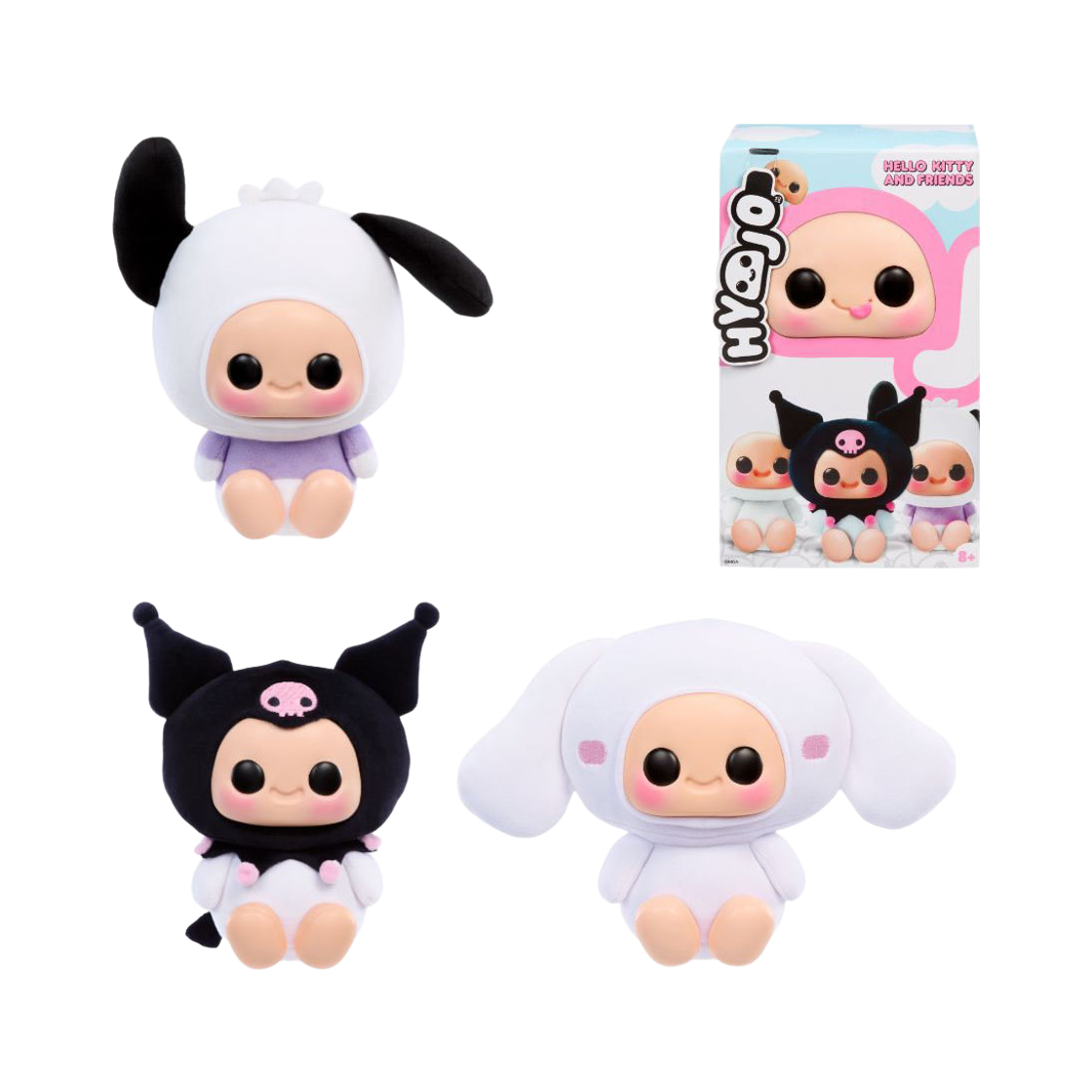 효조 S3 산리오 D 쿠로미 시나모롤 포차코 랜덤박스(Hyojo Hello Kitty® and Friends Series Blind Box Squishy Collectible Kuromi™ Cinnamoroll™ Pochacco™)