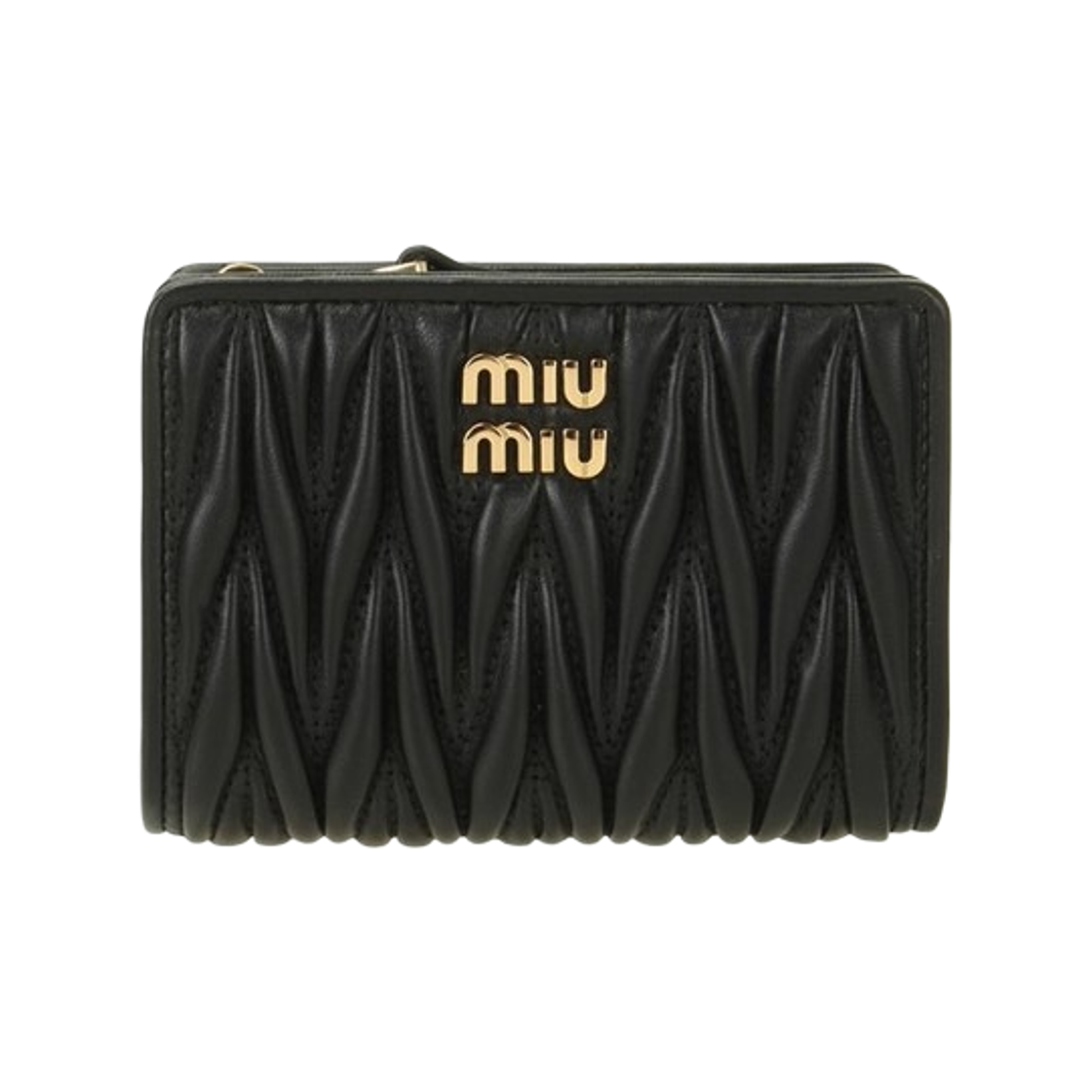 5ML075-AFPP-F0002 Miu Miu Matelasse Nappa Leather Small Wallet Black