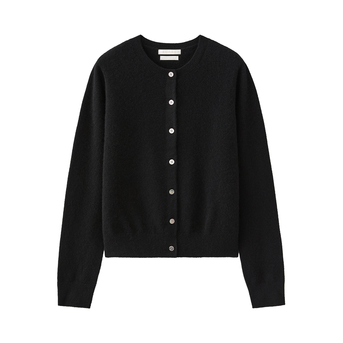 SBF3CK01WBK (W) Fine Cashmere 100 Round Cardigan Black