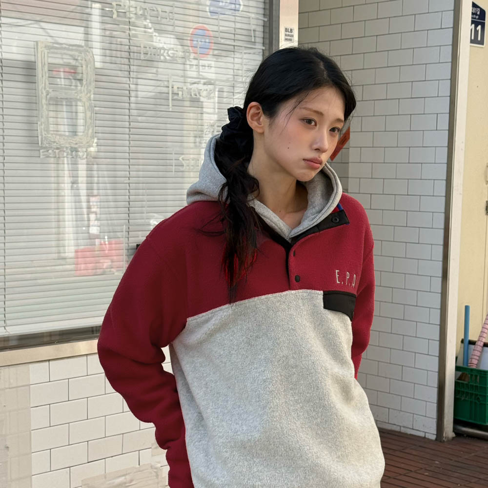 아모우 폴라 플리스 아노락 레드(AMOU Polar Fleece Anorak Red) - 6