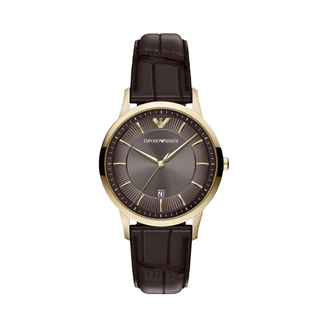 AR11824 Emporio Armani Archetipo Quartz Three-Hand Date 43mm Stainless Steel Leather Brown Gold