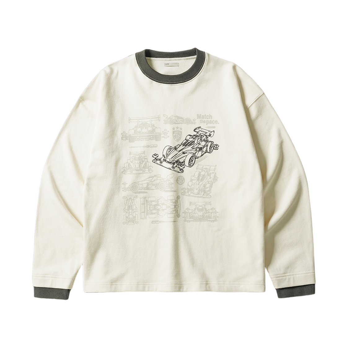 JILT6973_creamgray_29 EZKATON Max Mini Car Heavy Cotton Long Sleeve Creamgray JILT6973