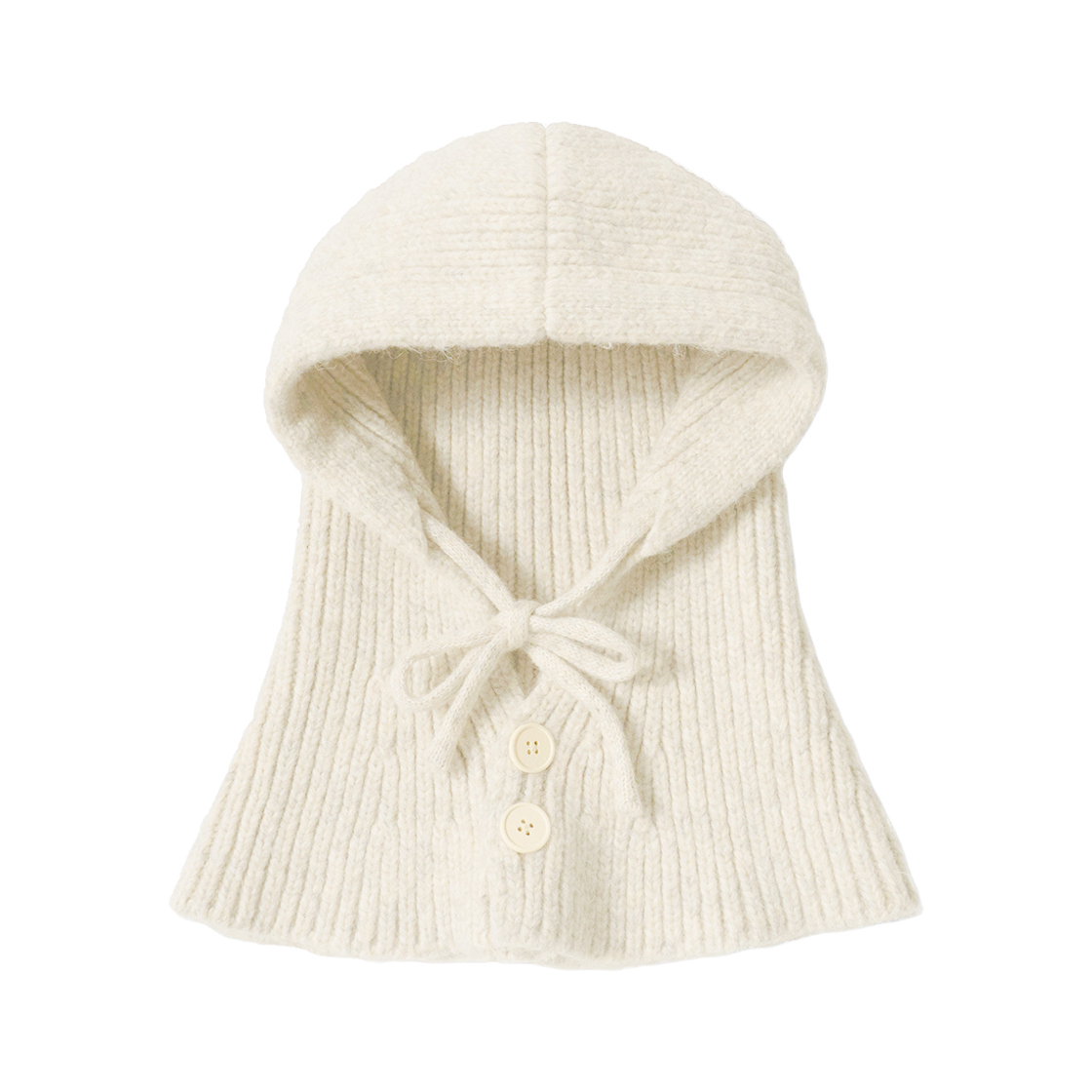 누아트스튜디오 버튼 니트 바라클라바 아이보리(NUARTSTUDIO Button Knit Balaclava Ivory) - 1