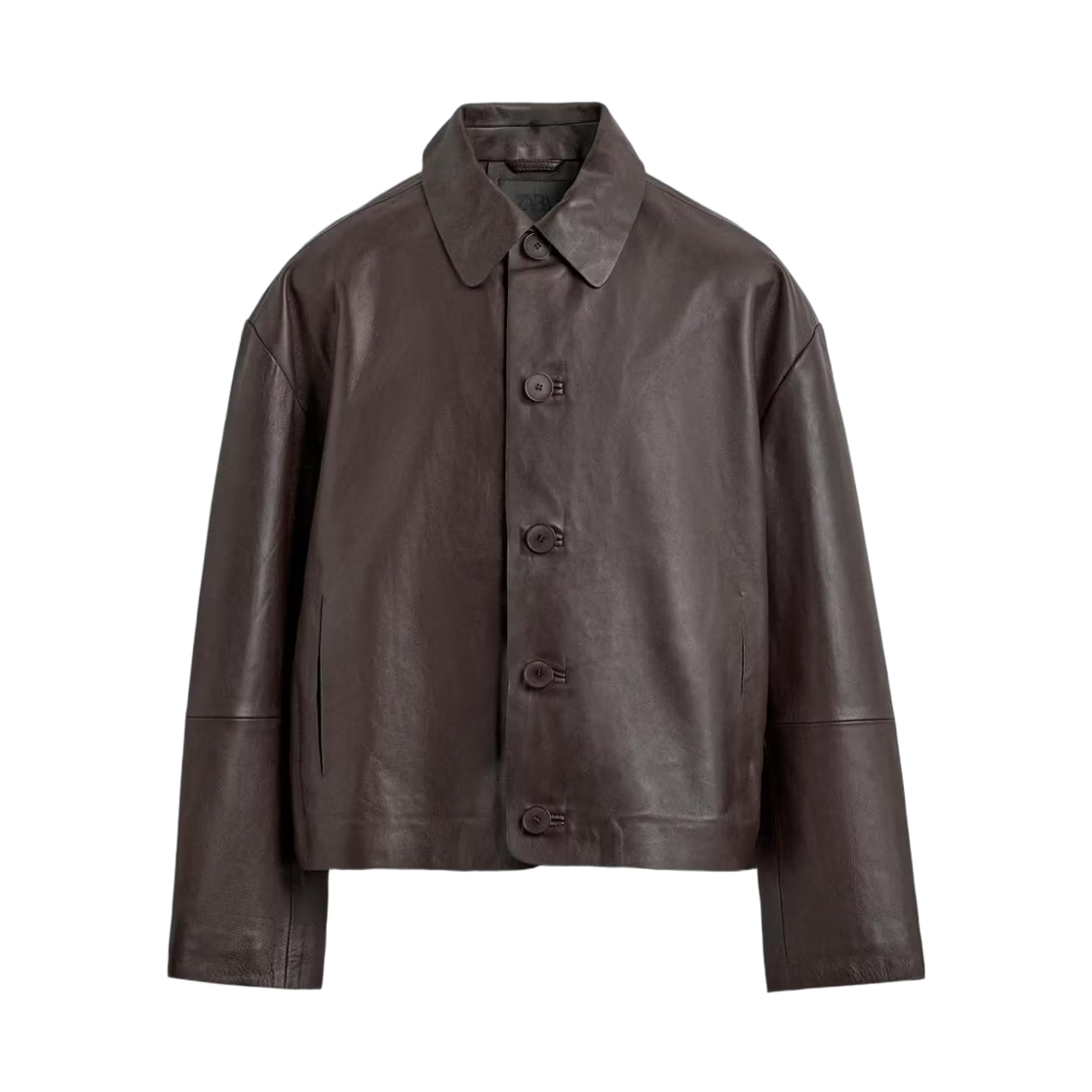 5479/547/717 Zara Boxy Fit Napa Leather Jacket Chocolate