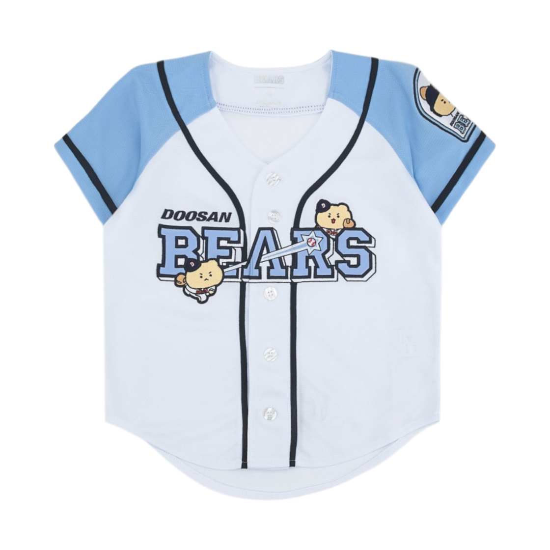 두산 베어스 x 망그러진곰 레플리카 유니폼 화이트 (논 마킹 버전)(Doosan Bears x Manggom Replica Uniform White (Non Marking Ver.))