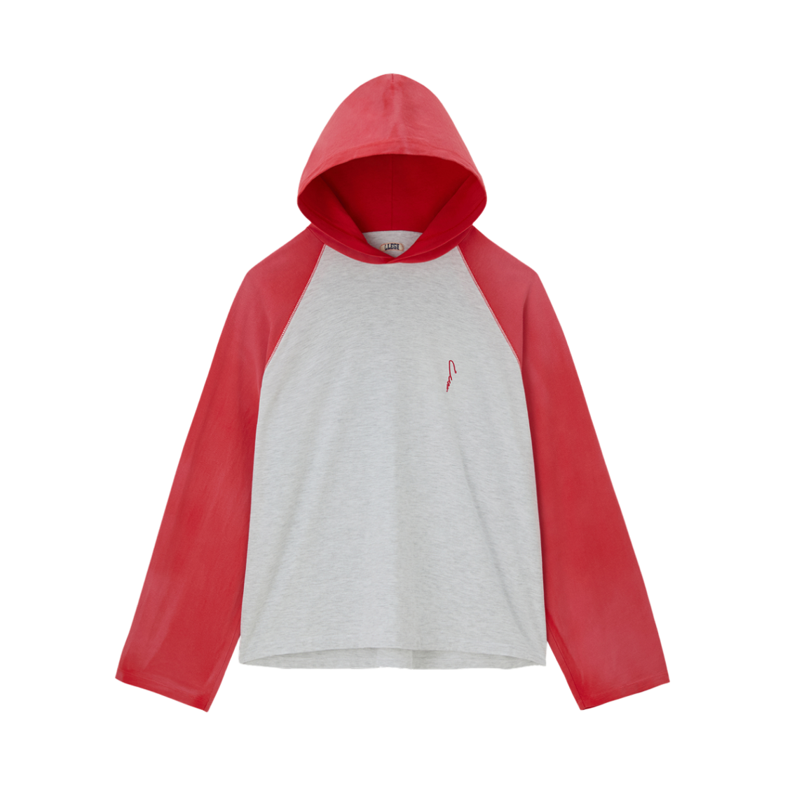LL26WJHD002RD LLEGE Raglan Hoody Top Red