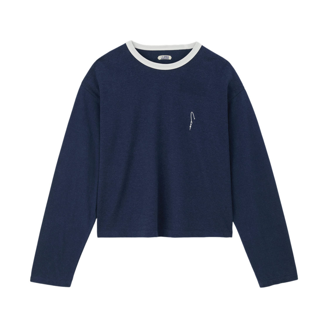 LL26WJTP004NV LLEGE Ringer Long Sleeve Loose T-Shirt Navy