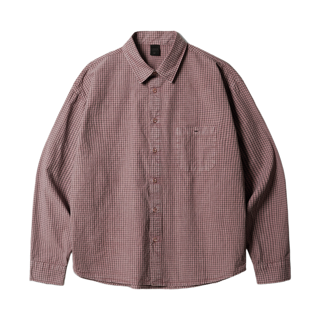 MMLS6963_dustypink_29 EZKATON Over Dying Check Shirt Dustypink MMLS6963