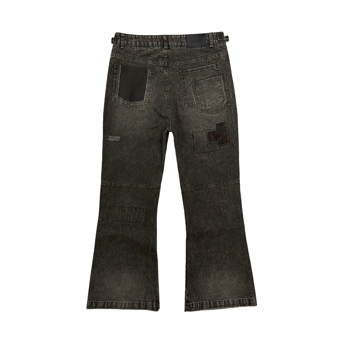 [KREAM 단독] 플레이버리즘 빈티지 패치워크 플레어드 팬츠 워시드 카키([KREAM 단독] Flavorism VTG Patchwork Flared Pants Washed Khaki) - 2