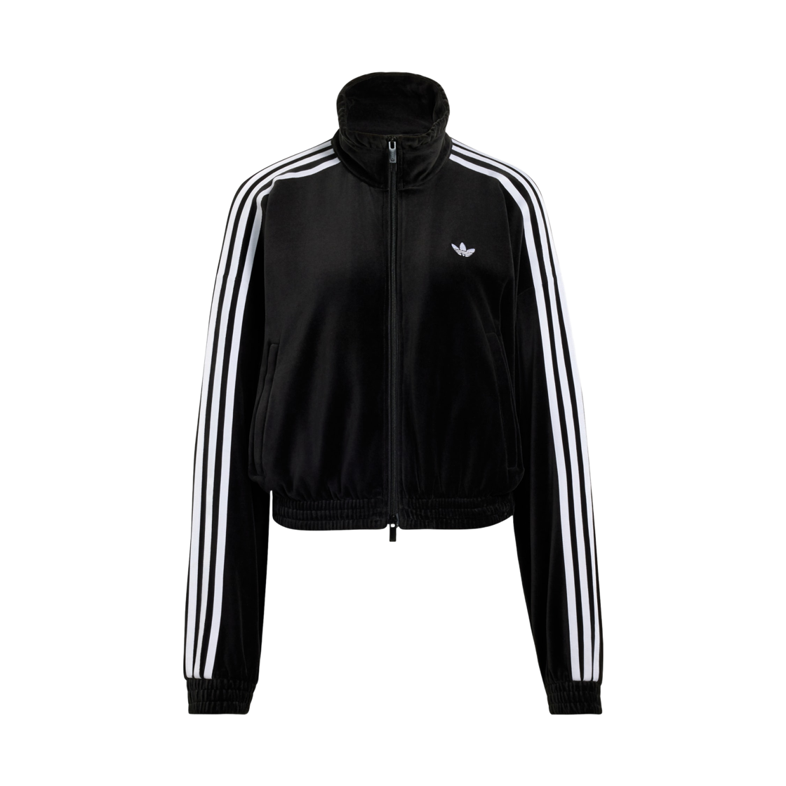 LG4297 (W) Adidas Pleated Velvet Track Top Black - KR Sizing