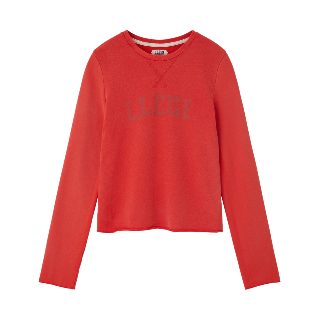 LL26WJTP007RD LLEGE Classic Logo Long Sleeve Slim Top Red
