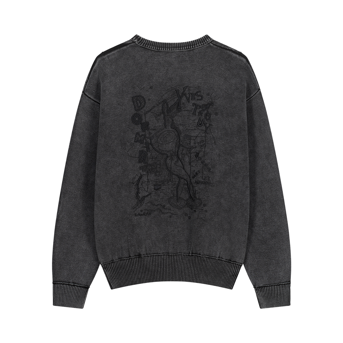 ZI5KT521BK ZIOSONGZIO Salt Dyeing Exquis Artwork Crewneck Knit Black