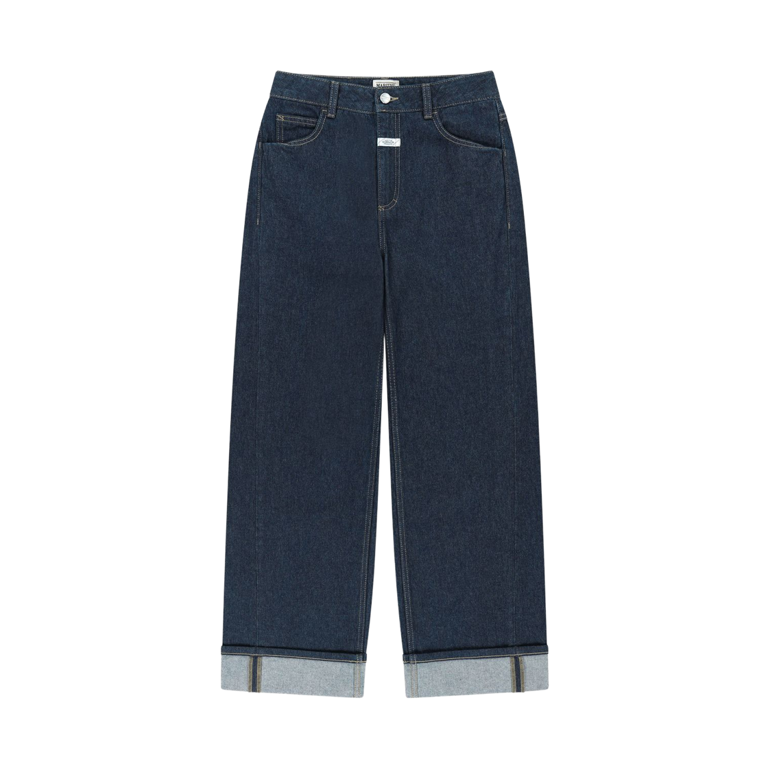 (W) 마리떼 프랑소와 저버 세미 와이드 턴 업 데님 팬츠 인디고((W) Marithe Francois Girbaud Semi Wide Turn Up Denim Pants Indigo)