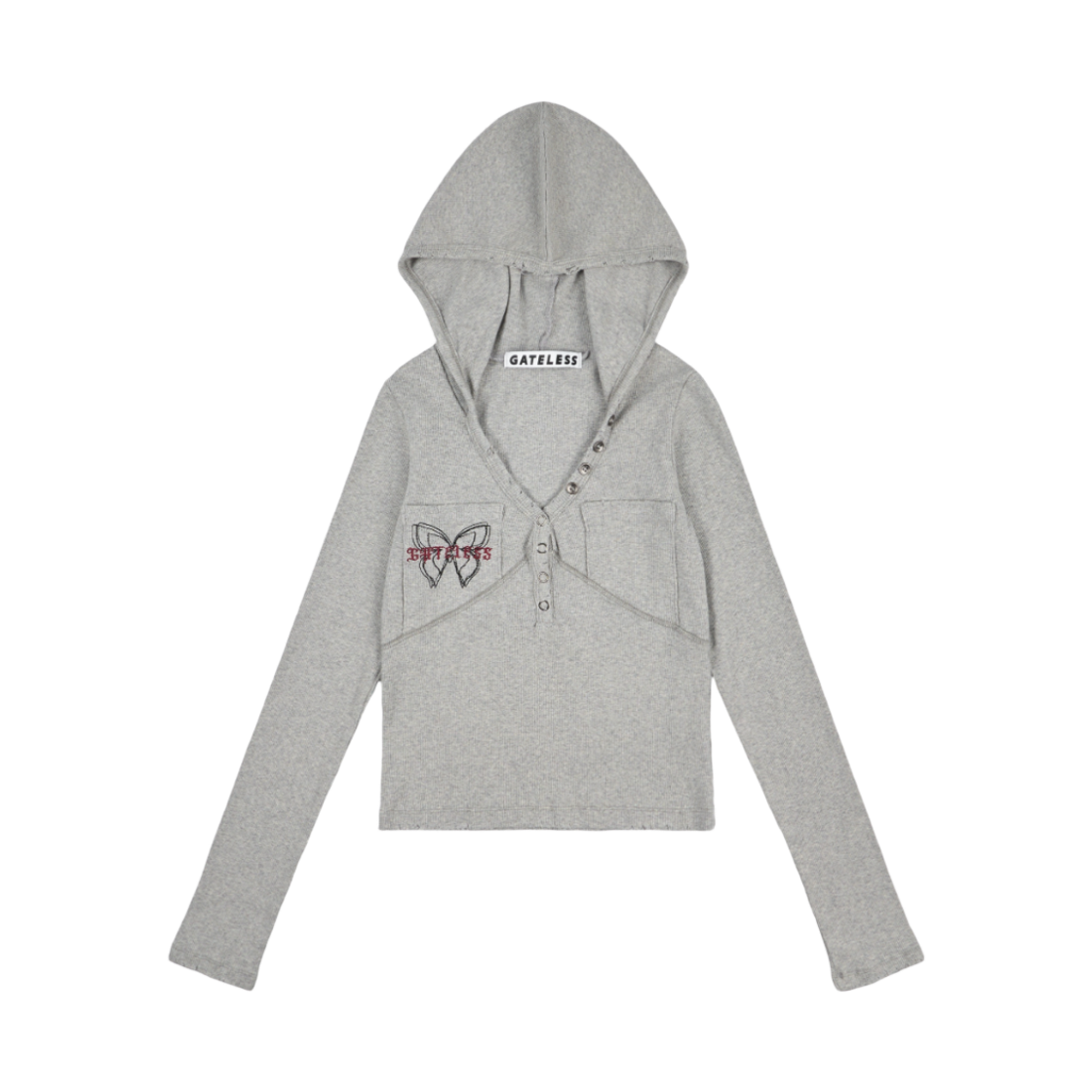 P0000FTI Gateless Butterfly Hoodie-Gray