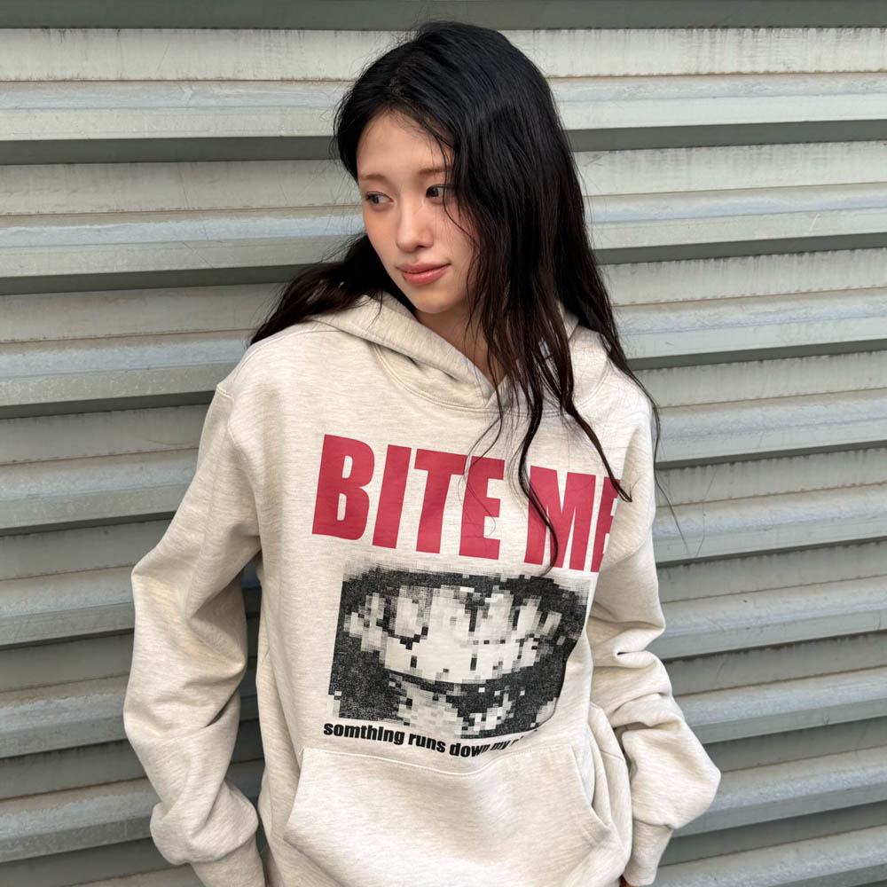 아모우 바이트 미 후디 오트밀(AMOU Bite Me Hoodie Oatmeal) - 5