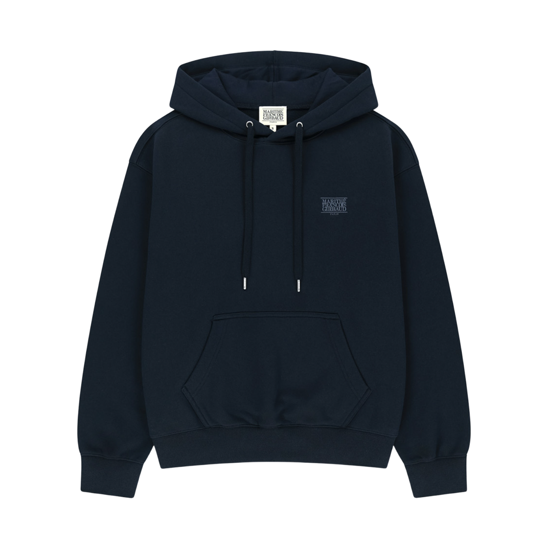 - Marithe Francois Girbaud Small Classic Logo Oversized Brushed Hoodie Navy