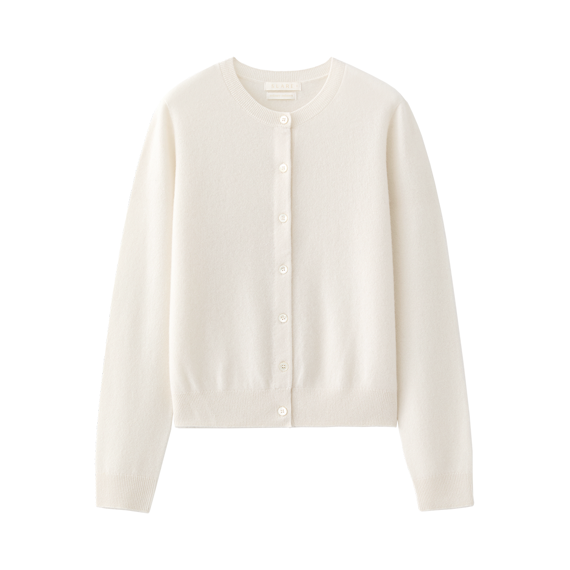SBF3CK01WIV (W) Fine Cashmere 100 Round Cardigan Ivory