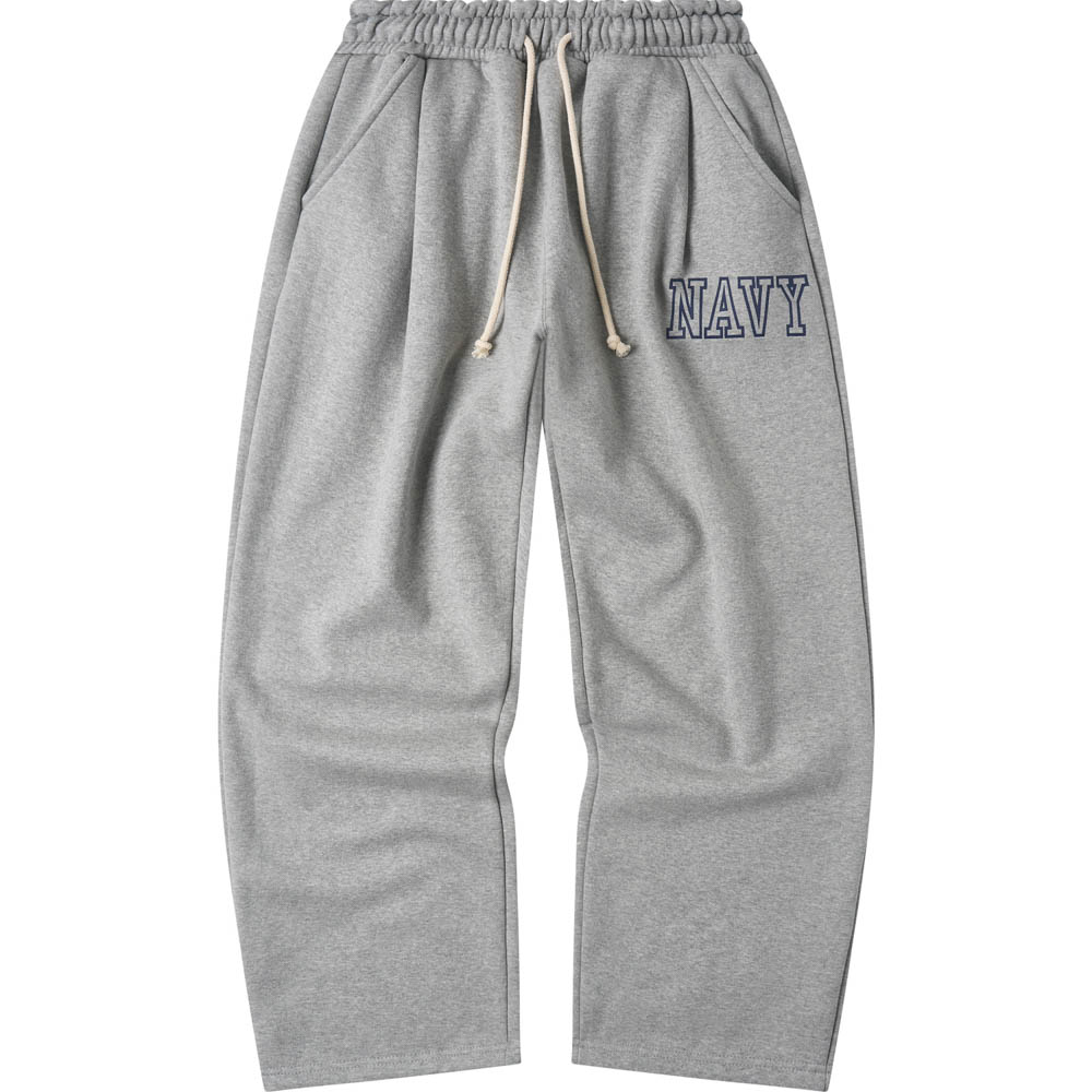 아모우 [기모] US 네이비 원 턱 스웨트팬츠 그레이(AMOU [Fleece]  US Navy One Tuck Sweat pants Gray) - 2