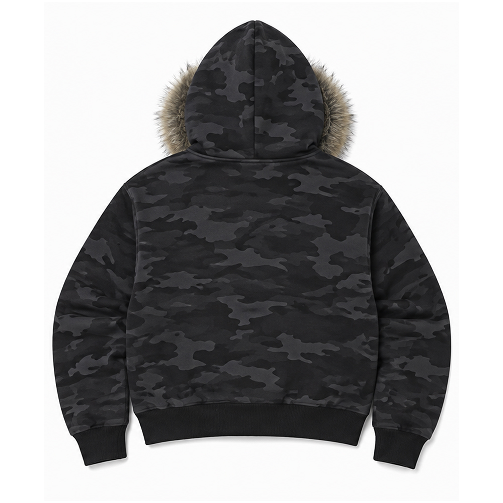 아모우 퍼 후드 집업 카모(AMOU Fur Hoodie Zip Up Camo) - 3