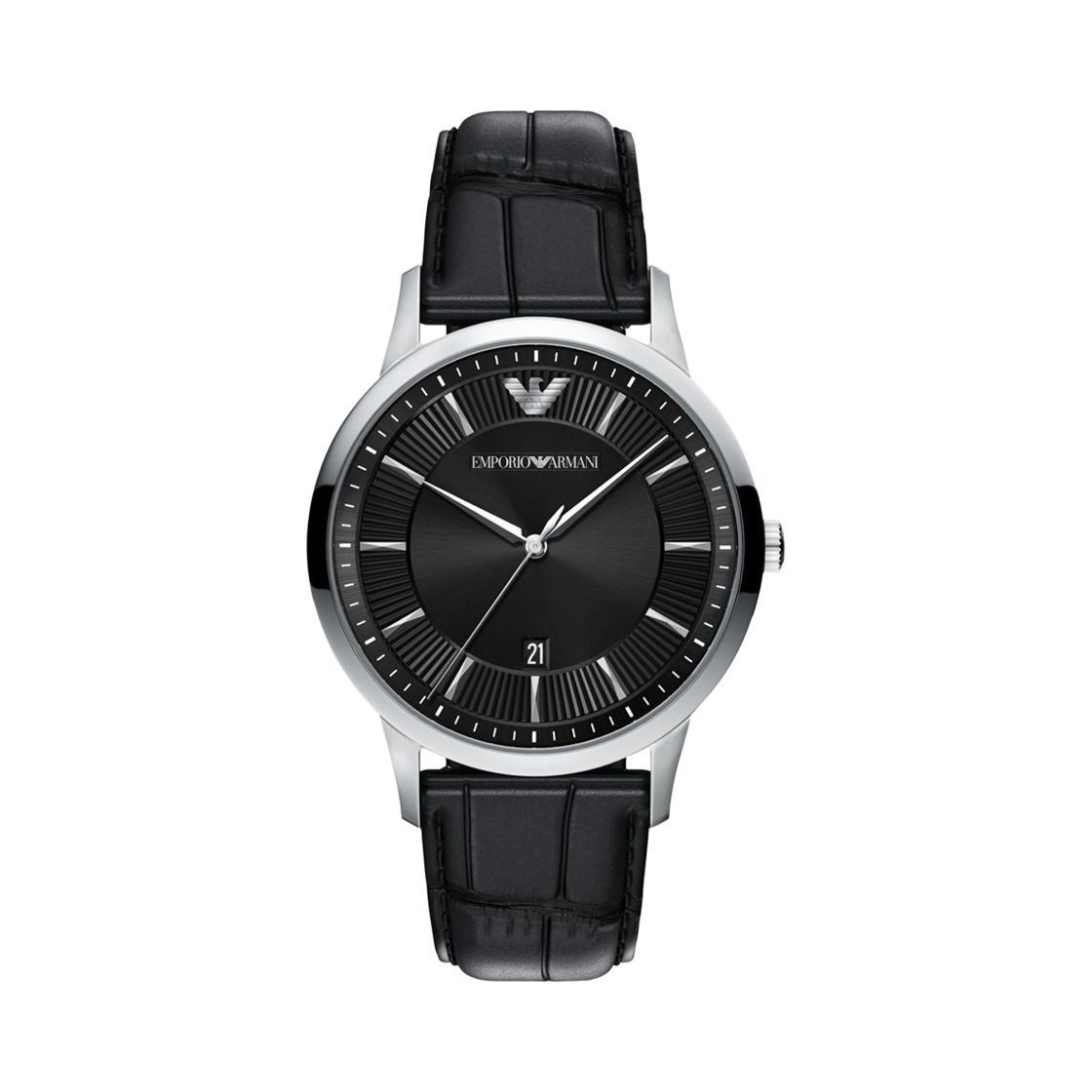 AR11826 Emporio Armani Archetipo Quartz Three-Hand Date 43mm Stainless Steel Leather Black
