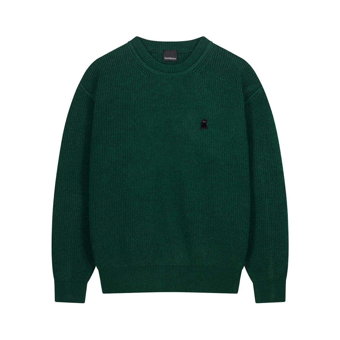 ZI5KT833GR ZIOSONGZIO SEMBLANCE Poetry Ribbed Crewneck Knit Green