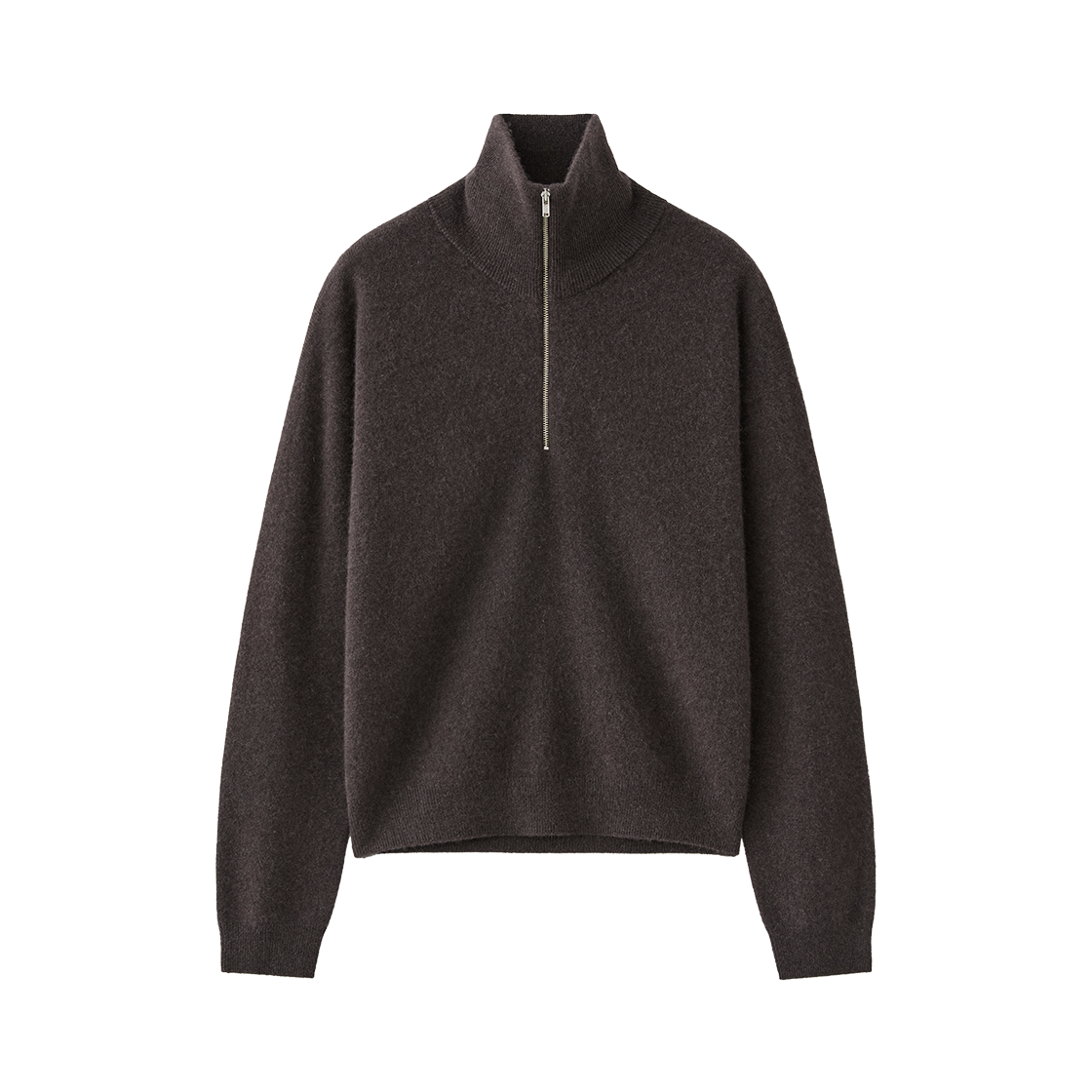 (W) 수아레 우먼 파인 캐시미어 100 하프 집업 니트 브라운((W) Suare Women Fine Cashmere 100 Half-Zip Knit Brown)
