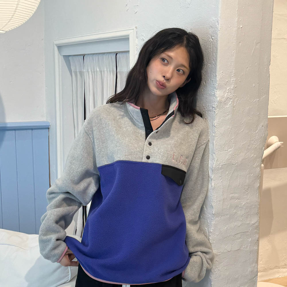 아모우 폴라 플리스 아노락 블루(AMOU Polar Fleece Anorak Blue) - 4