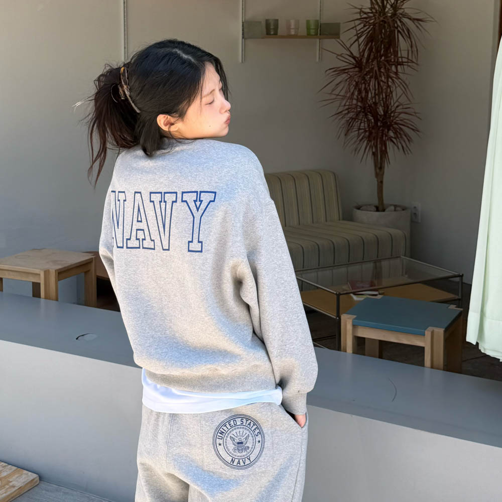 아모우 [기모] US 네이비 원 턱 스웨트팬츠 그레이(AMOU [Fleece]  US Navy One Tuck Sweat pants Gray) - 5
