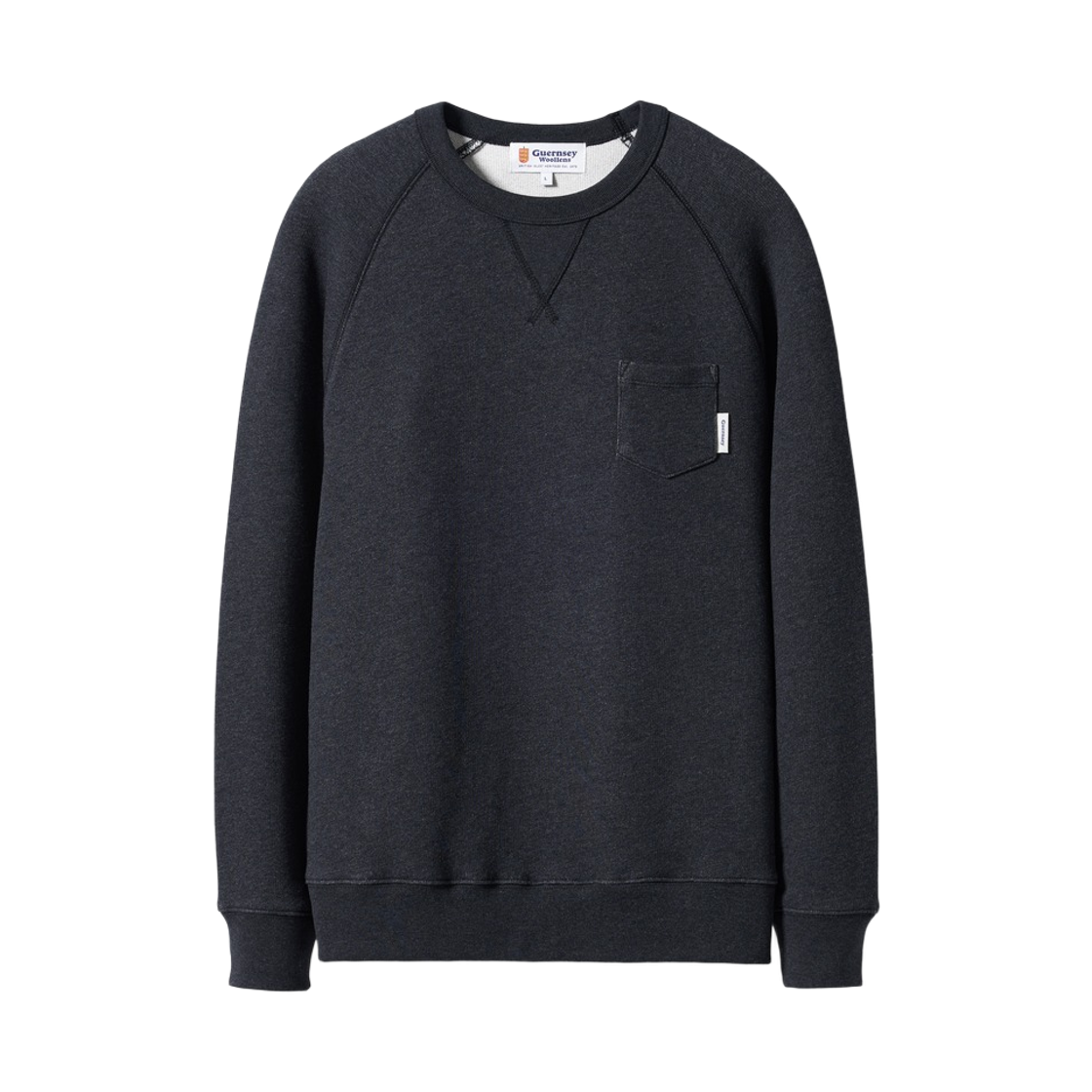 GW26CTS01-CH Guernsey Woollens French Terry Raglan Sweatshirt Charcoal