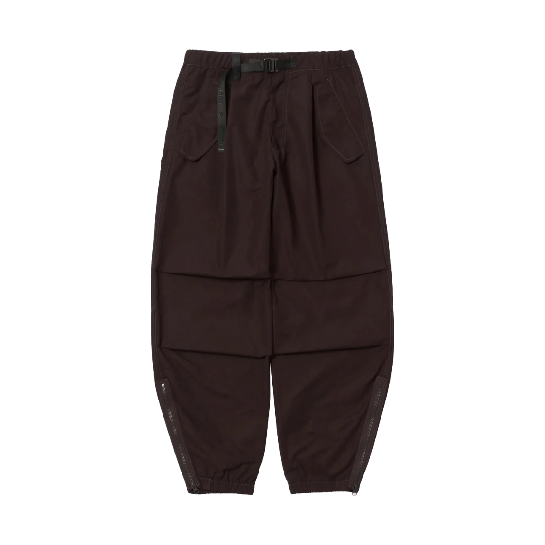 앤드 원더 111 하이 카운트 클로스 사이드 집 헴 팬츠 다크 브라운 - 26FW(And Wander 111 High Count Cloth Side Zip Hem Pants Dark Brown - 26FW) - 1