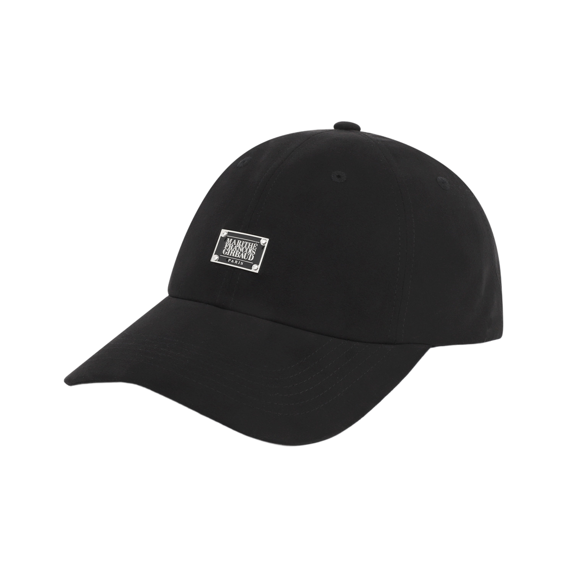 MFG46FHG223-BLK Marithe Francois Girbaud Micro Classic Logo Metal Suede Covered Cap Black