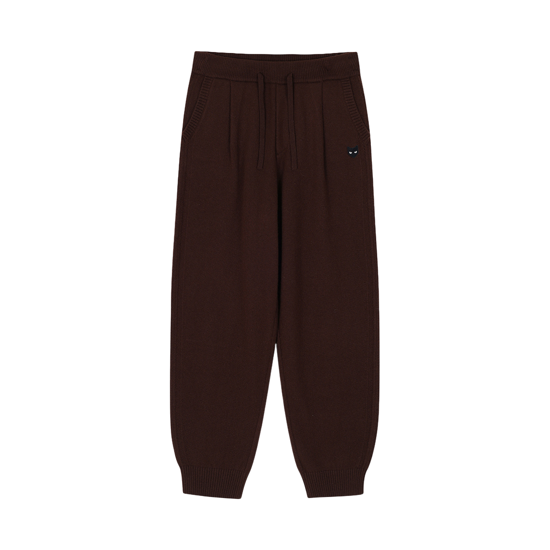 SI5PT815BR SONGZIO ZZERO Cashmere Blend Curved Knit Pants Brown