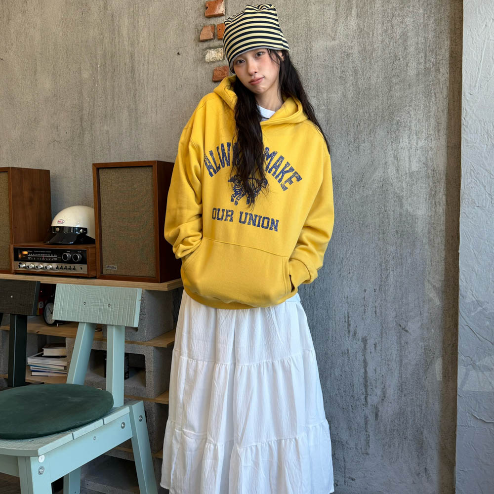 아모우 [기모] 빈티지 램 후디 옐로우(AMOU [Fleece] Vintage Ram Hoodie Yellow) - 6