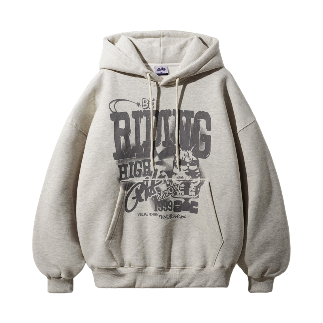펀치라인 비라이딩 후드 오트밀 ISHD6232(PUNCHLINE Beriding Hoodie Oatmeal ISHD6232)