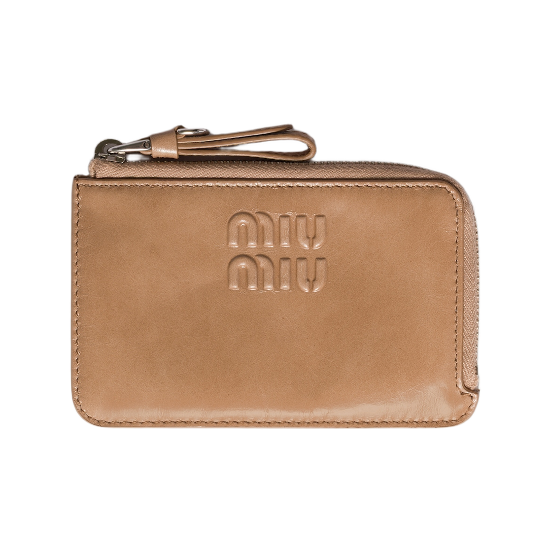 5MB066-2A44-F0770 Miu Miu Leather Card Holder Cameo