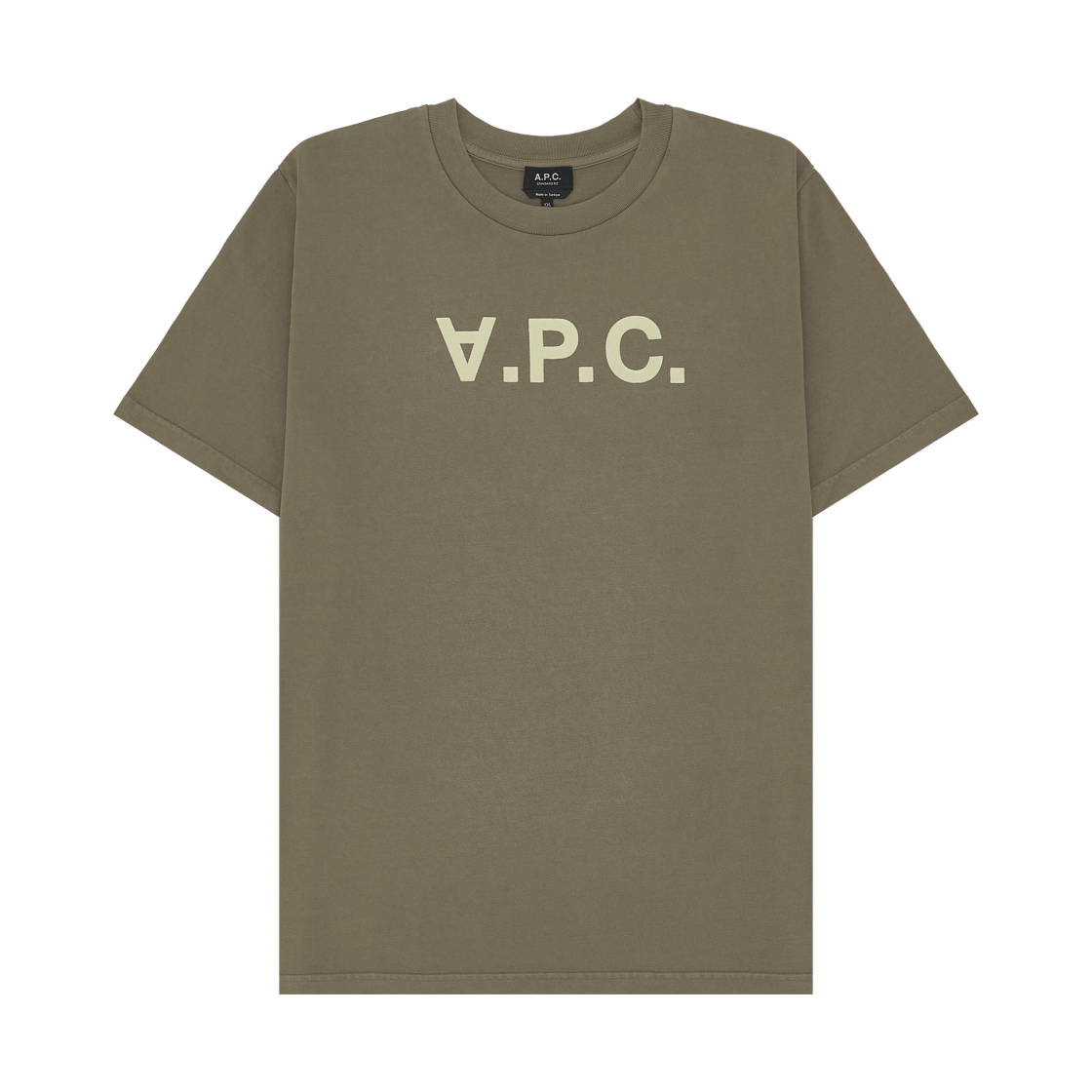 COHMB-M26384-JMA A.P.C. Standard Grand VPC T-Shirt Khaki Clair Blanc Casse