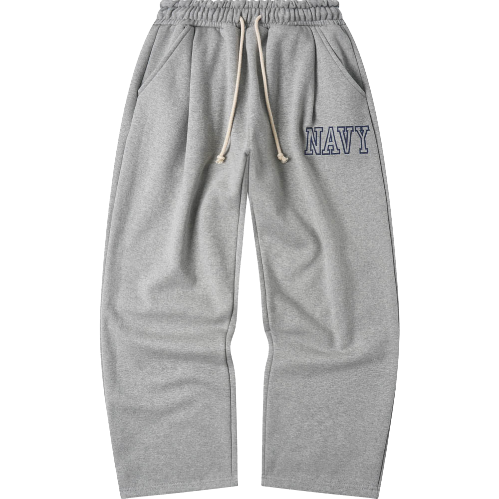 아모우 [기모] US 네이비 원 턱 스웨트팬츠 그레이(AMOU [Fleece]  US Navy One Tuck Sweat pants Gray)