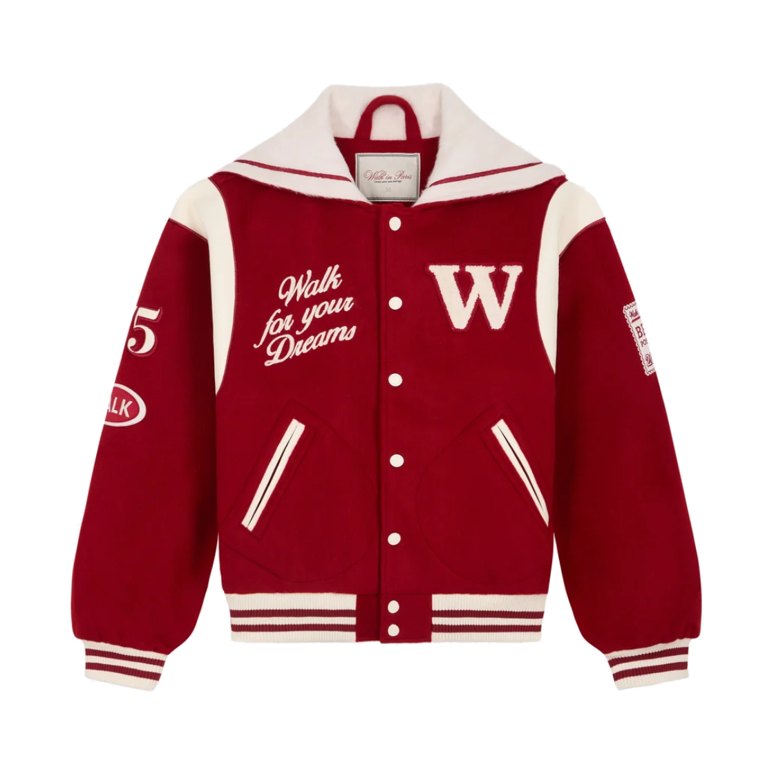 KM6DOTBWP01RD Walk In Paris Wool Postman Varsity Jacket Red - 26FW